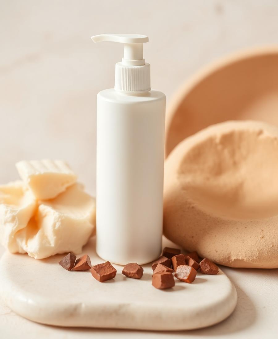 White body moisturizer bottle with shea butter